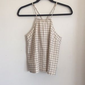 Madewell Plaid Tieback Halter Tank
